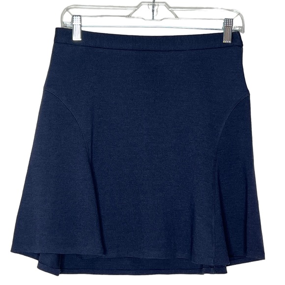 Lacoste Midnight Blue 100% Wool Side Zip A Line Mini Skirt Size 6 Made In France - Picture 6 of 9